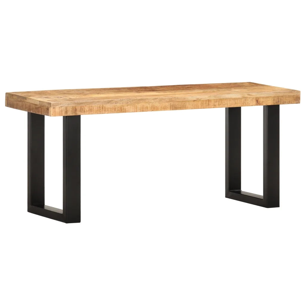 Panca 110 cm in Legno Massello di Mango e Acciaio 286460