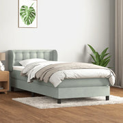 vidaXL Giroletto a Molle con Materasso Grigio Chiaro 80x210 cm Velluto