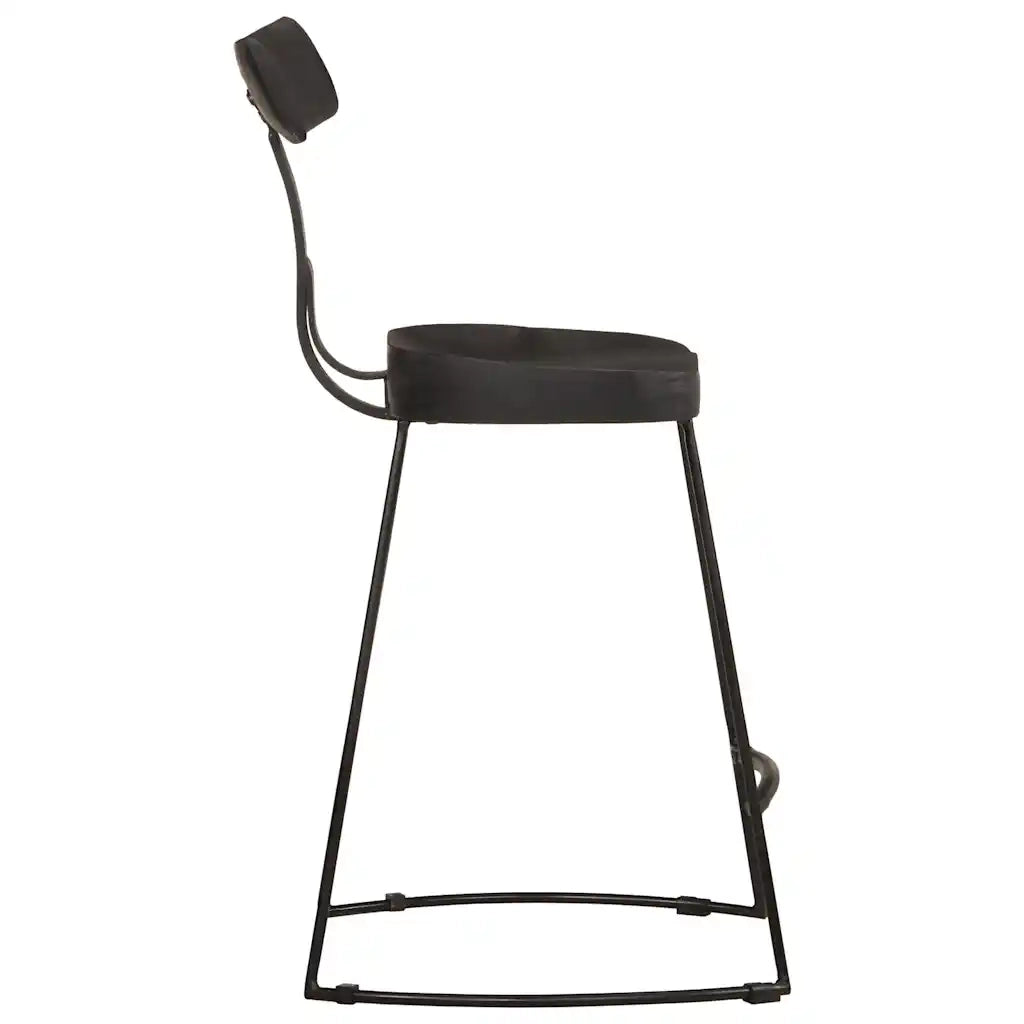 vidaXL Sgabelli da Bar 2 pz Neri 49x43x79 cm Legno Massello di Mango