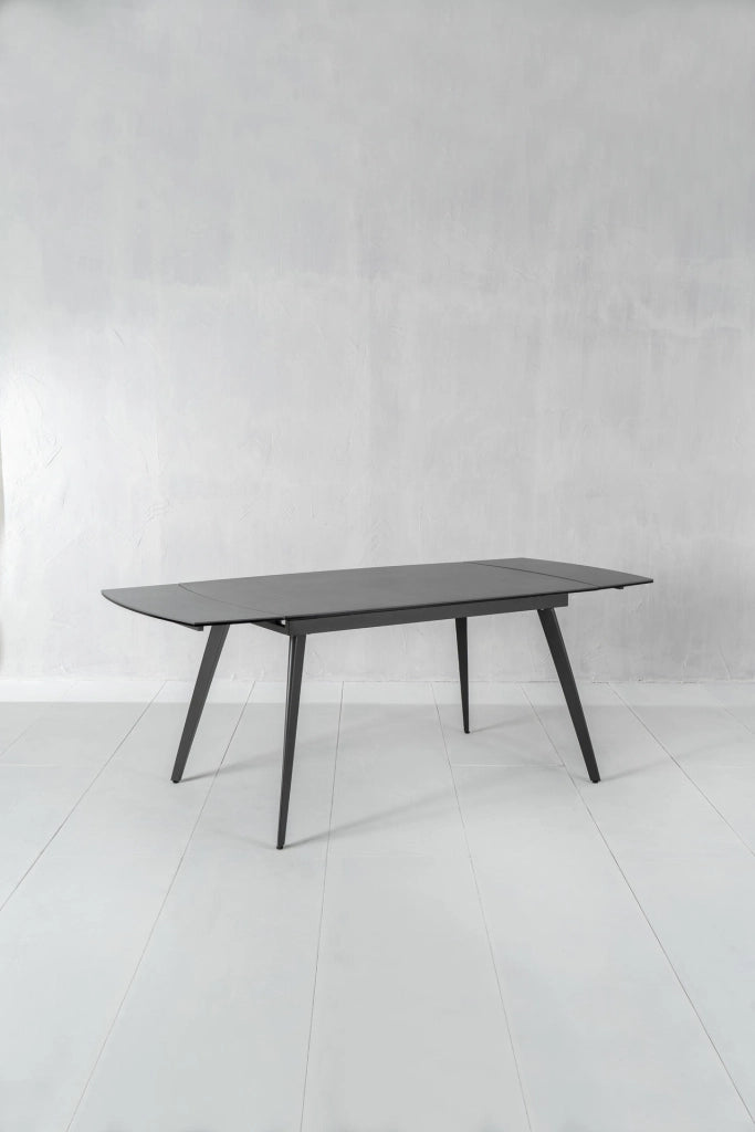 Tavolo allungabile con top in ceramica grigio antracite 140/170/200x90x76h cm