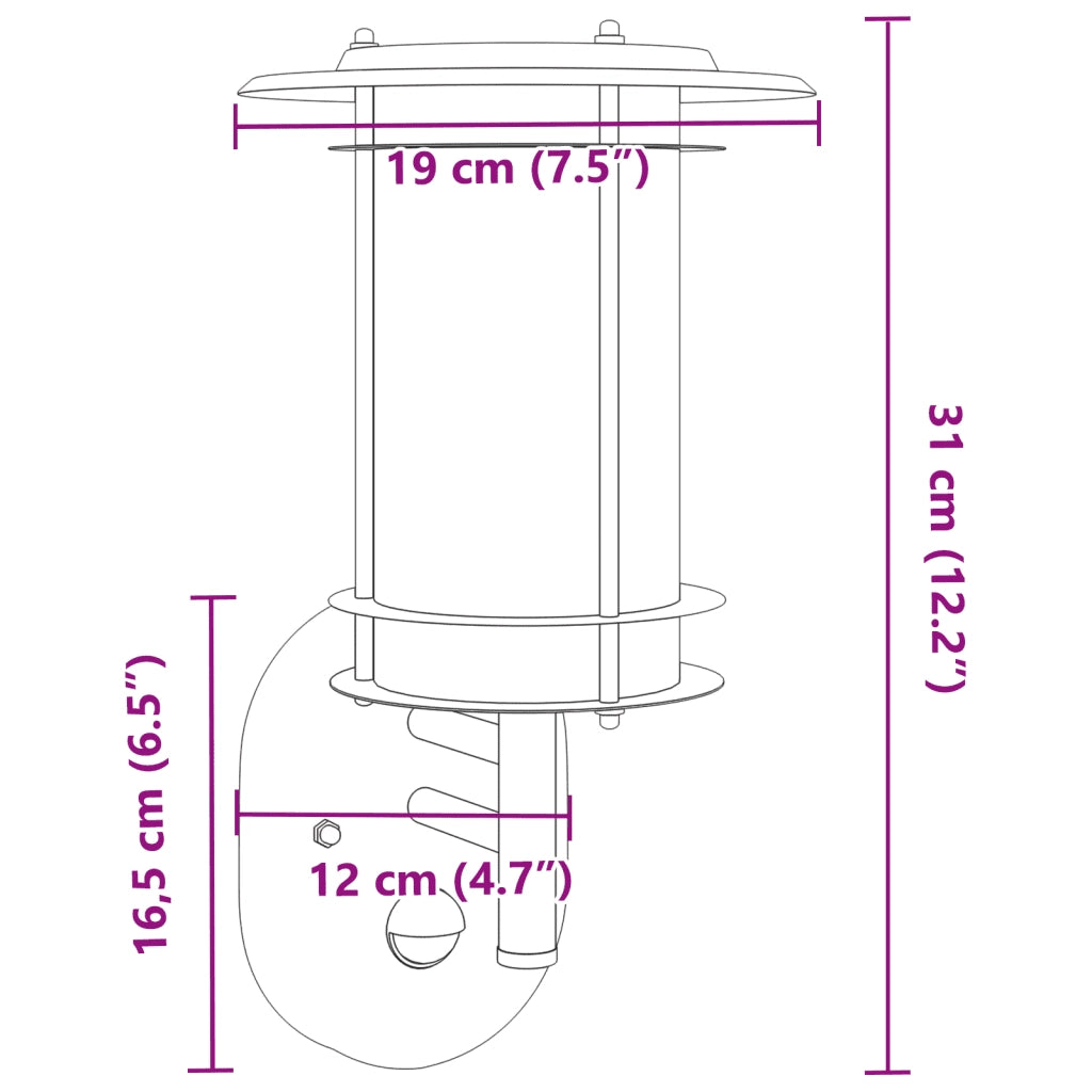Applique per Esterno con Sensore Argento in Acciaio Inox CFW7664917