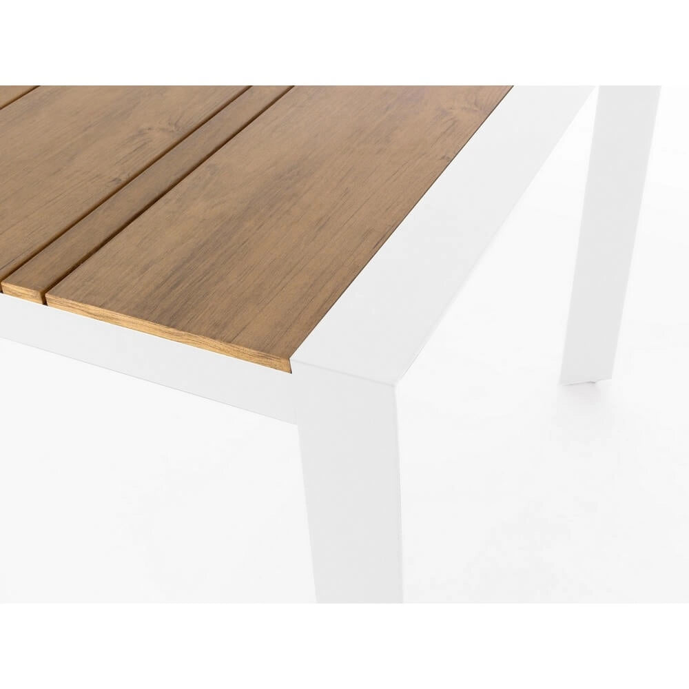 Tavolo da Giardino in Alluminio e Polywood Effetto Teak 198x100 - MESSENGER