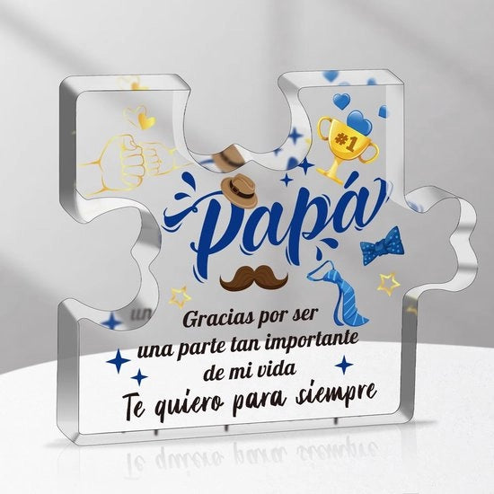 Decorazione per Casa con Blocco Acril Gravato Personalizzato - Regalo di Papà - Regalo di Compleanno - Regalo di Natale - Regalo Personale