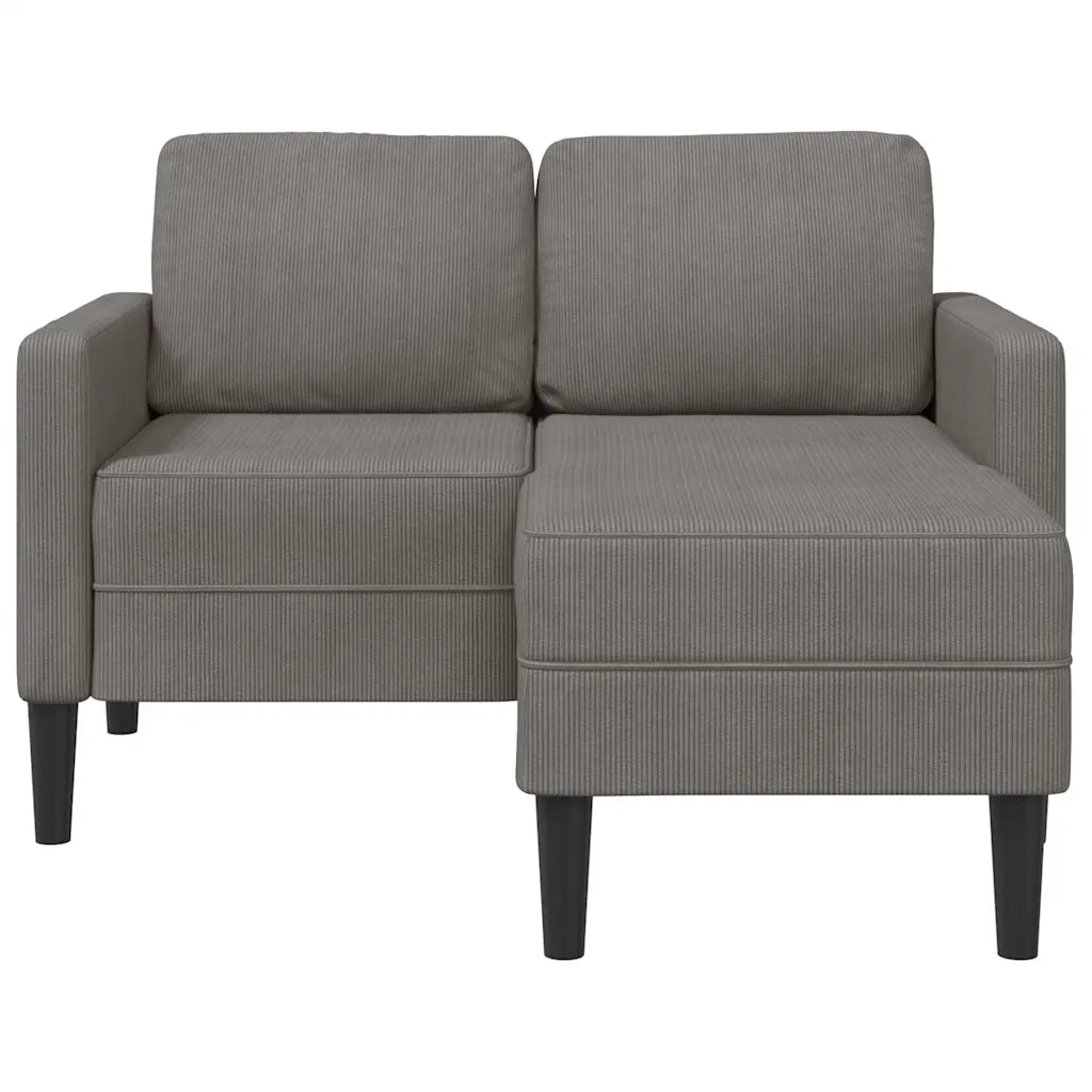 Divano 2 Posti con Chaise longue a L Grigio Chiaro 125 cm Lino 4107076