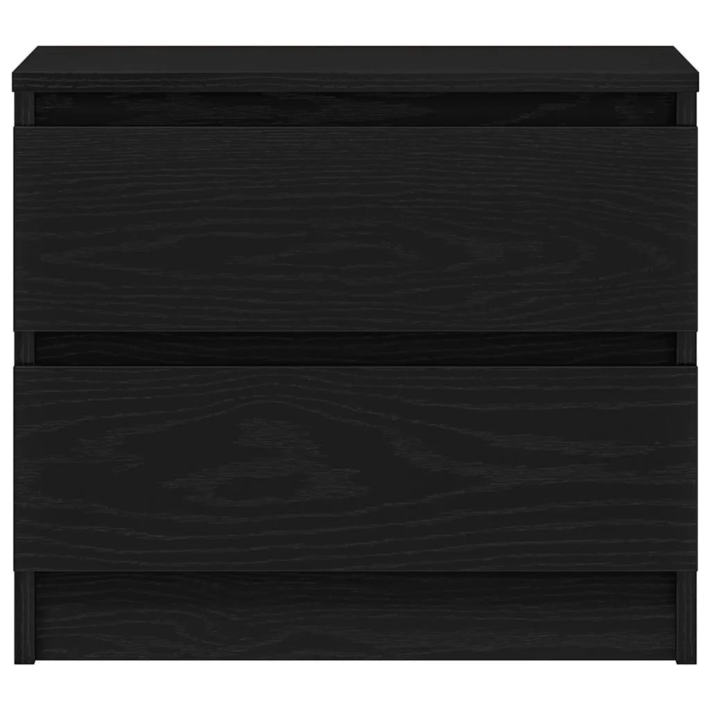Comodino | Armadio da Notte | Mobiletto da notte con cassetto Rovere Nero 50 x 40 x 43,5 cm