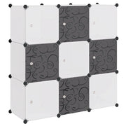 Armadio Salvaspazio a Cubo con 9 Scomparti Bianco e Nero cod mxl 40803