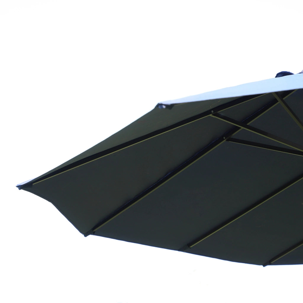 Doppio parasole da giardino 455 x 270 cm Parasole da giardino con manovella Ovale stabile Aste metalliche Stabili Parasole Mercato Parasole Doppio parasole Cortile Protezione Solare per balcone Spiaggia Patio Garden Blue