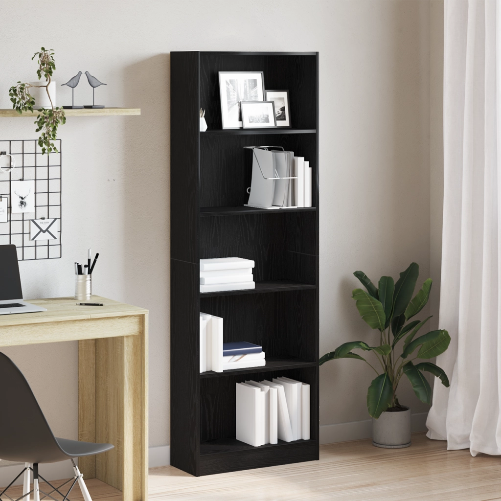 Libreria in Quercia Nera  - 60x24x176 cm