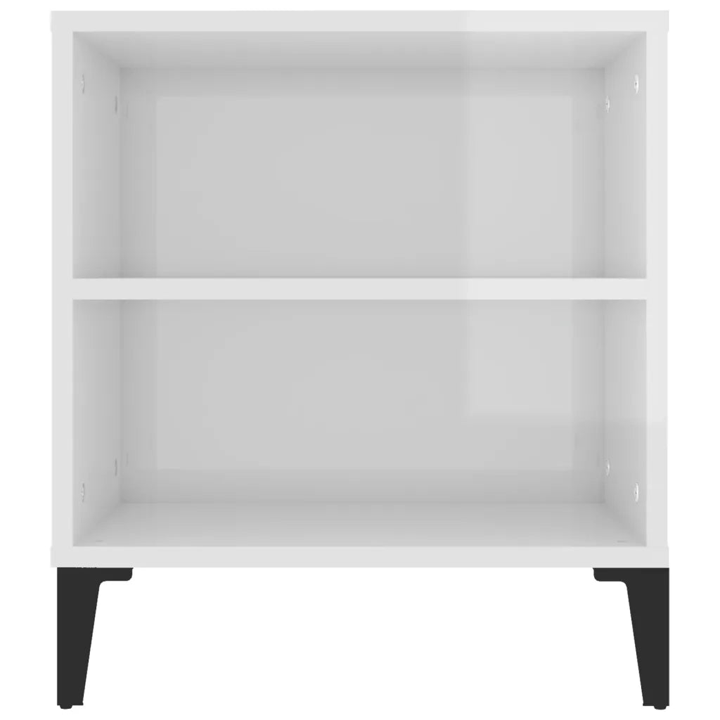 Mobile Porta TV Bianco Lucido 102x44,5x50 cm Legno Multistrato 819606