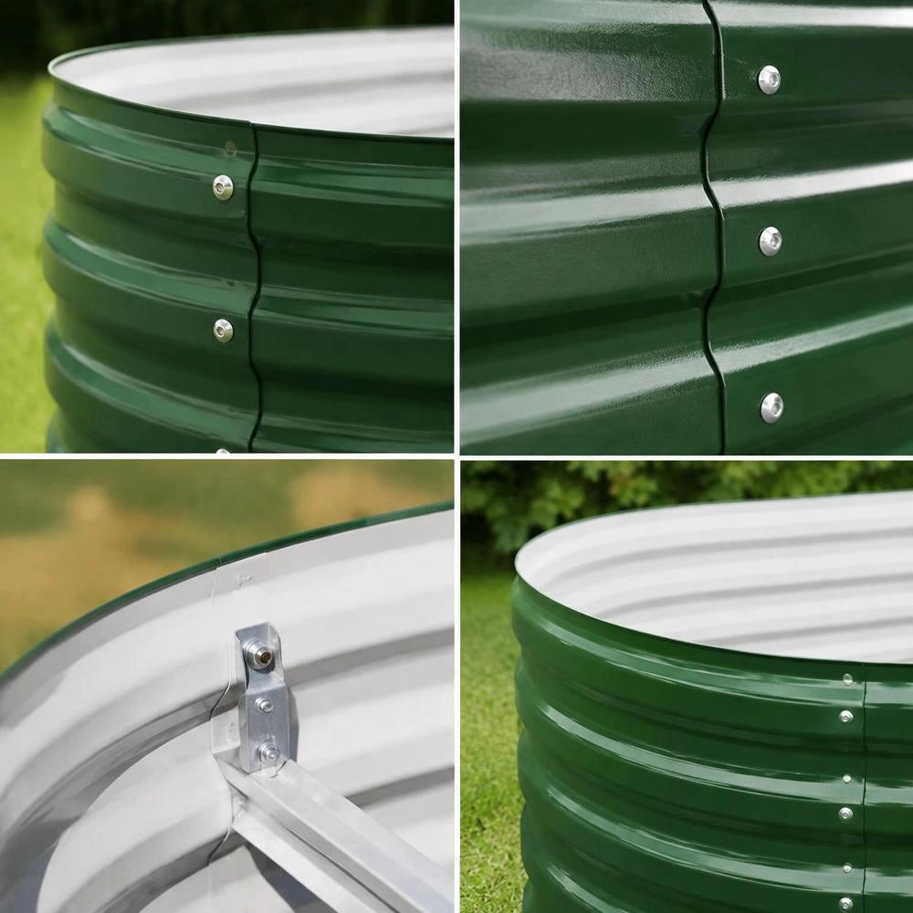Raised Bed Galvanized Steel 224x80x68 Cm Green