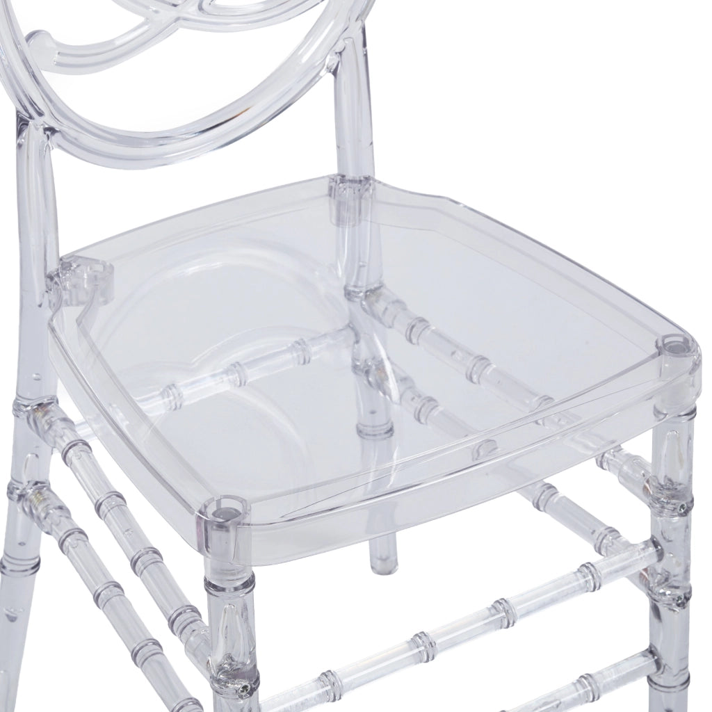 Sedia da Pranzo Trasparente con Schienale Ergonomico e Manutenzione Facile, in ABS e PC, Trasparente