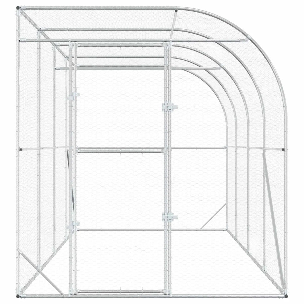 Gabbia per Polli Contro il Muro Argento 600 x 150 x 215 cm 3434731