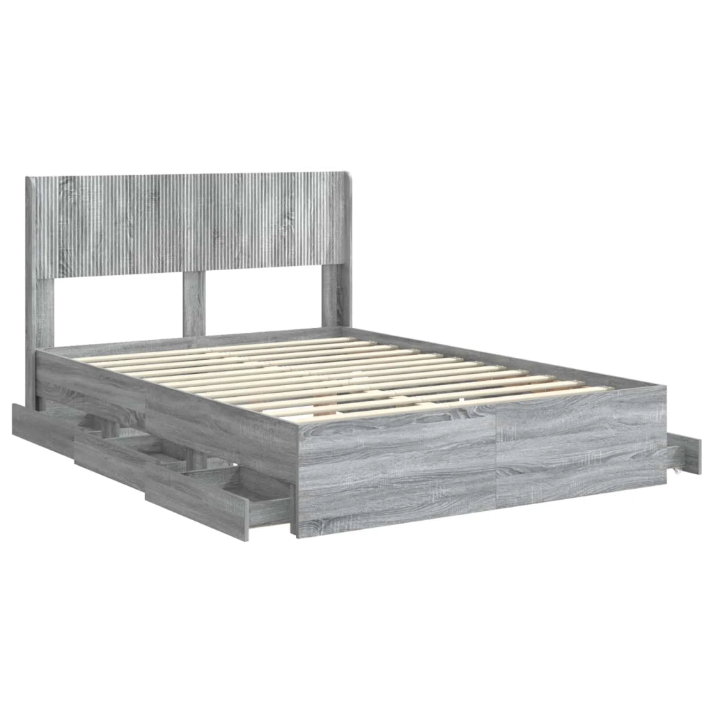 Struttura del letto con stoccaggio e testata Grigio Sonoma 3414298