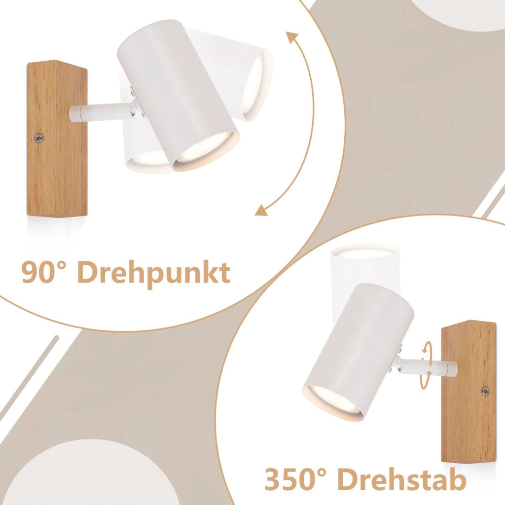 ZMH Faretto LED a soffitto Faretto a soffitto GU10 Lampada LED a soffitto orientabile a 330° Moderna
