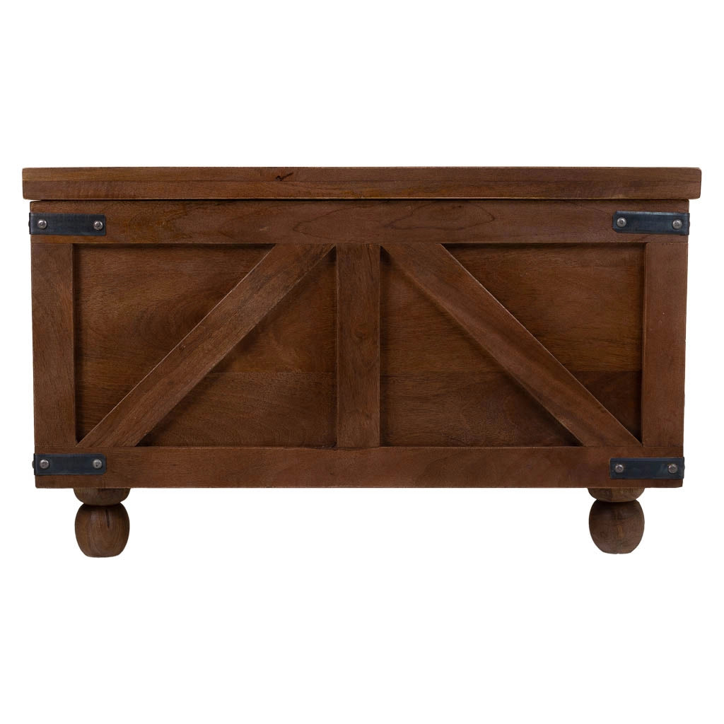 Tavolino cassaSgabello in legno marrone 76x76x45h