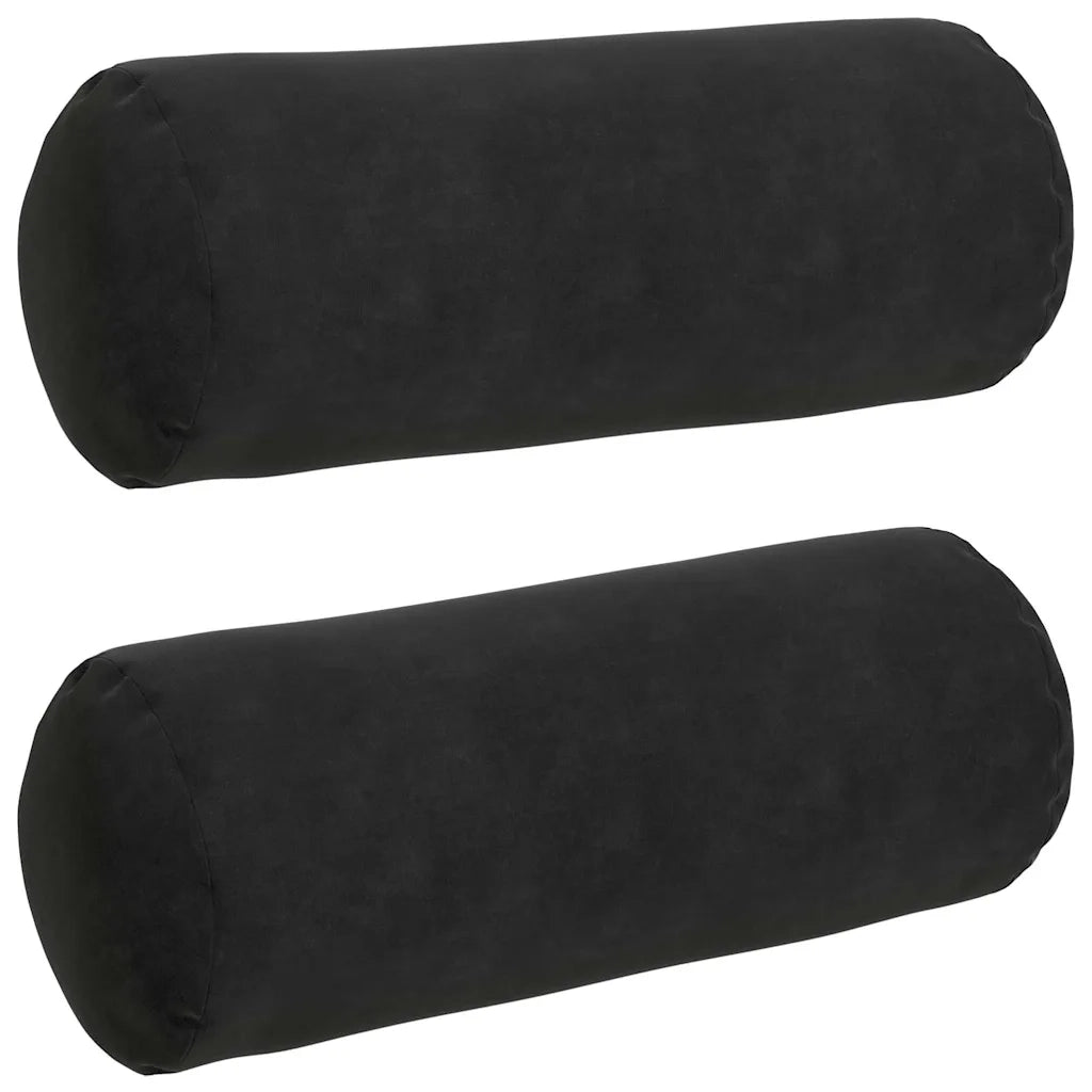 Cuscini a rullo 2 pz | Cuscini per sedie Nero ? 15 x 40 cm Tessuto in Cords