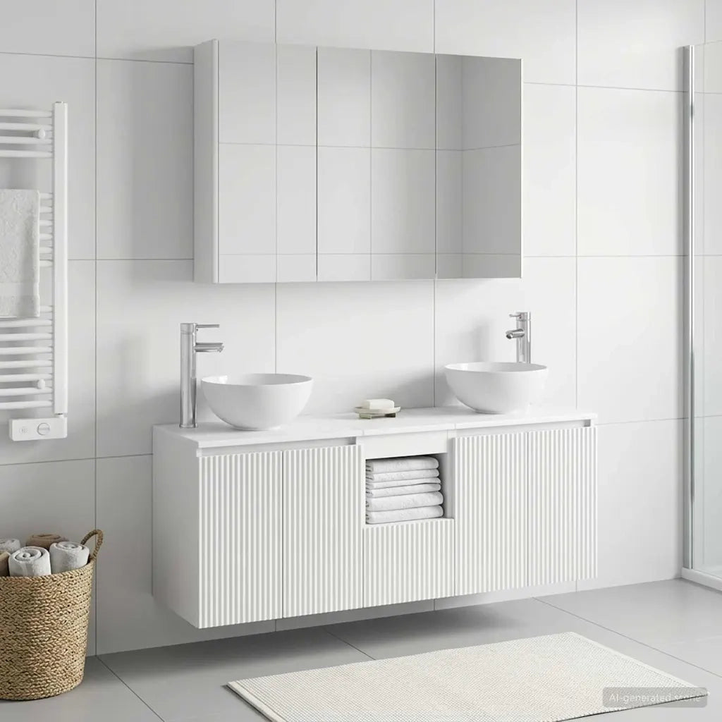 Set di Armadi da Bagno 4 pcs Bianco 103,5 x 15,5 x 70 cm 3406343