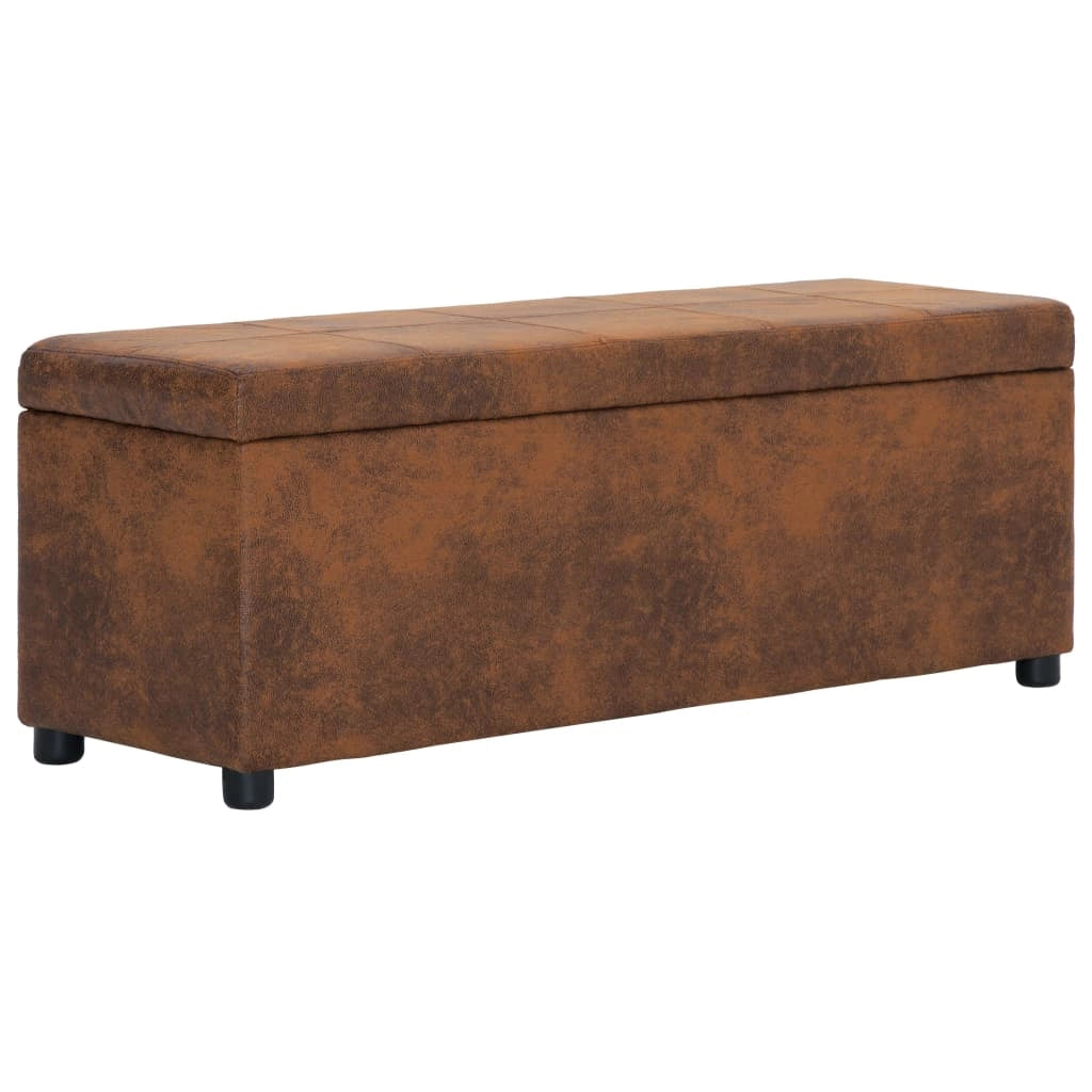 Panca con vano contenitore 116 cm similpelle marrone 02_0010876