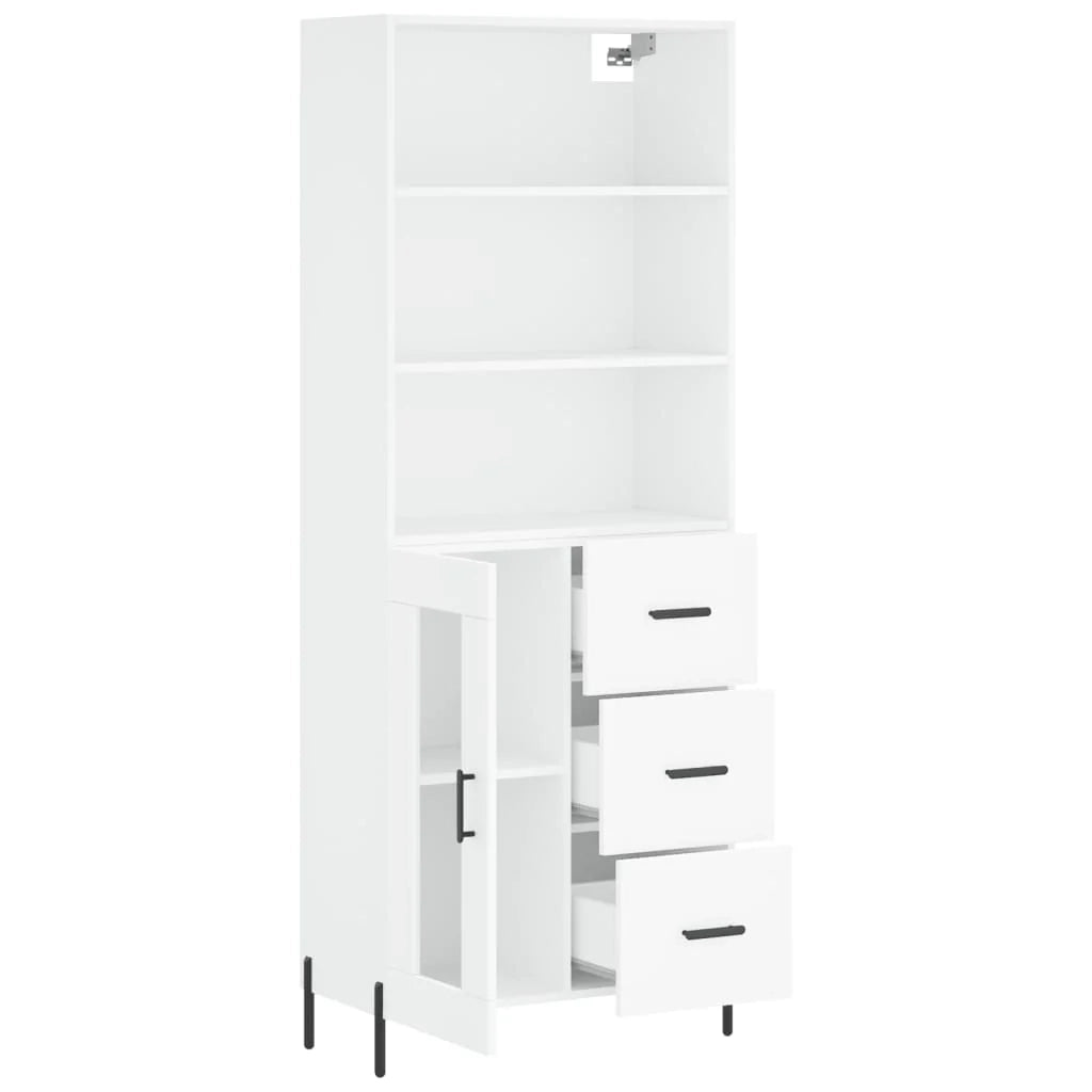 Buffet credenza cassettiera armadio mobile contenitore organizer cucina soggiorno salotto alto 69,5 x 34 x 180 cm legno ingegnerizzato bianco 02_0032618
