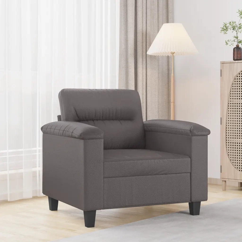 Poltrona-Divano Sedia Grigia 60 cm in Similpelle 636337