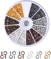 Mini viti a orecchio premium 600 pezzi per gioielleria e artigianato - 4 x 8 mm