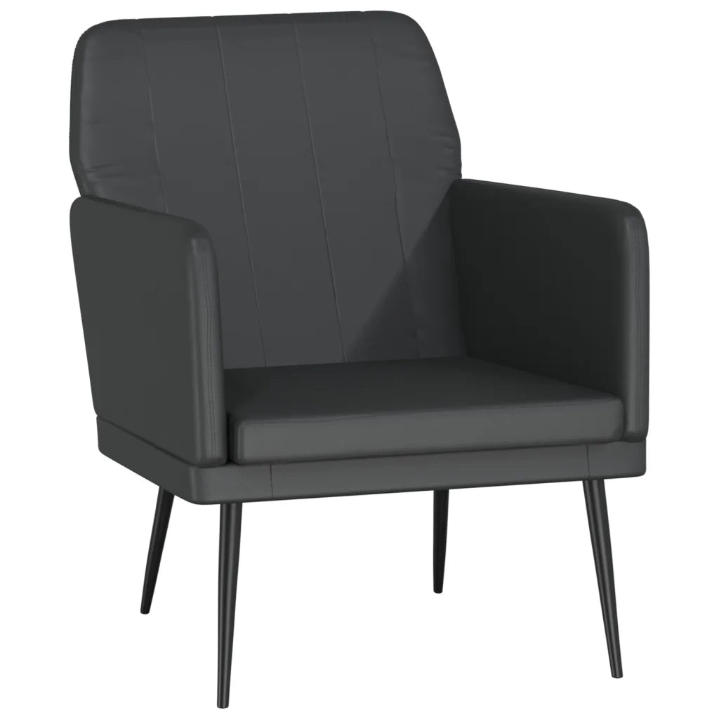 Divano Sedia-Poltrona Nera 61x78x80 cm Similpelle