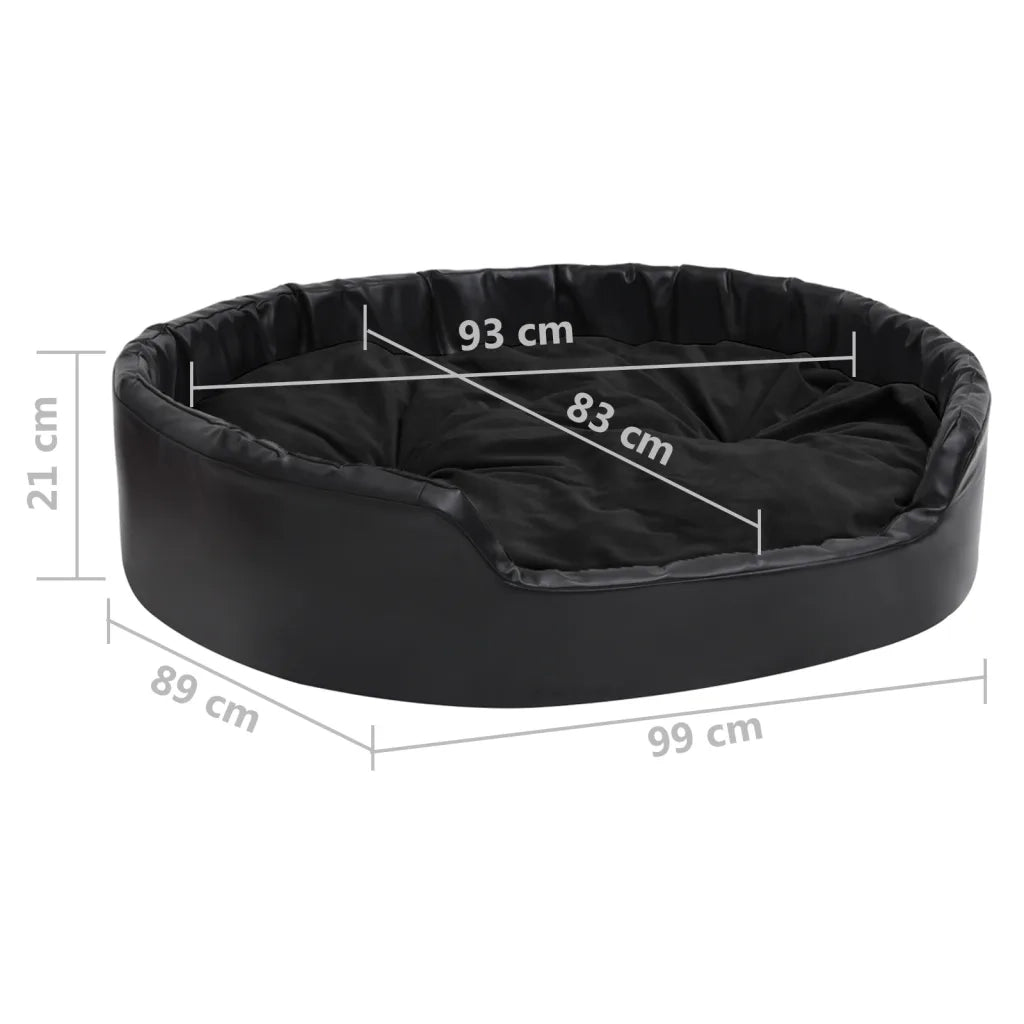 Lettino per Cani Nero 99x89x21 cm in Peluche e Similpelle cod mxl 45332