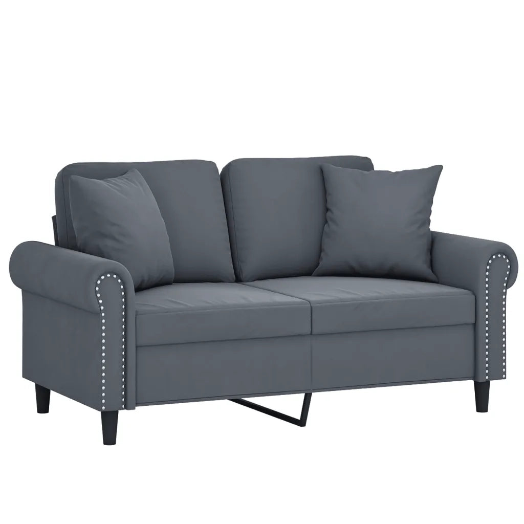 Divano a 2 Posti con Cuscini-Sofa 2 Posti con Cuscini Grigio Scuro 120 cm in Velluto 589988