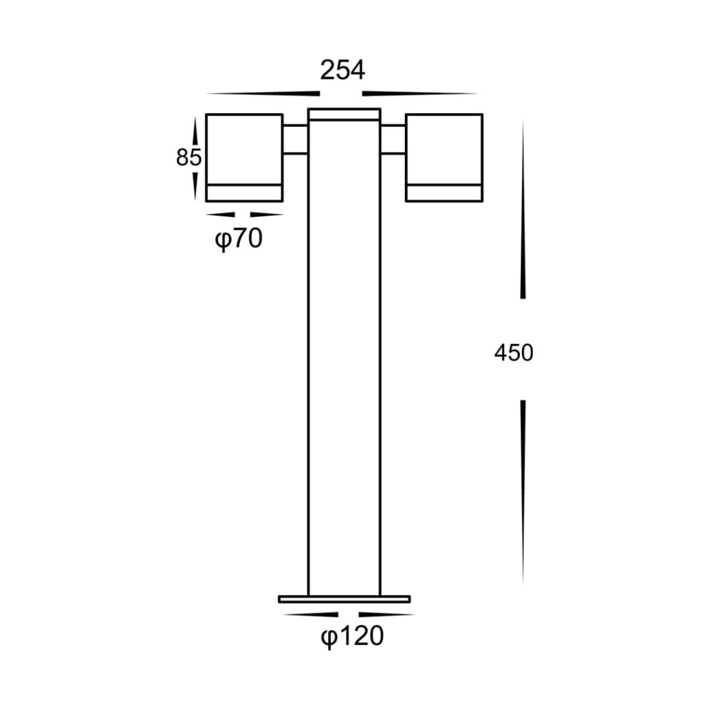 Lampada esterna a palo KETTO 2xGU10 nera IP44 Eko-Light