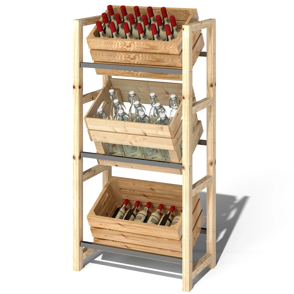 Libreria per Casse di Bevande ¨C zephmum ¨C 56x32x112 cm Legno Naturale
