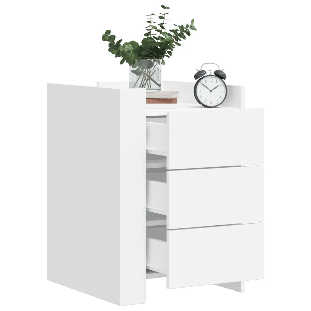 Comodino | Armadio da Notte | Mobiletto da notte Bianco 45x50x65 cm in Legno Multistrato