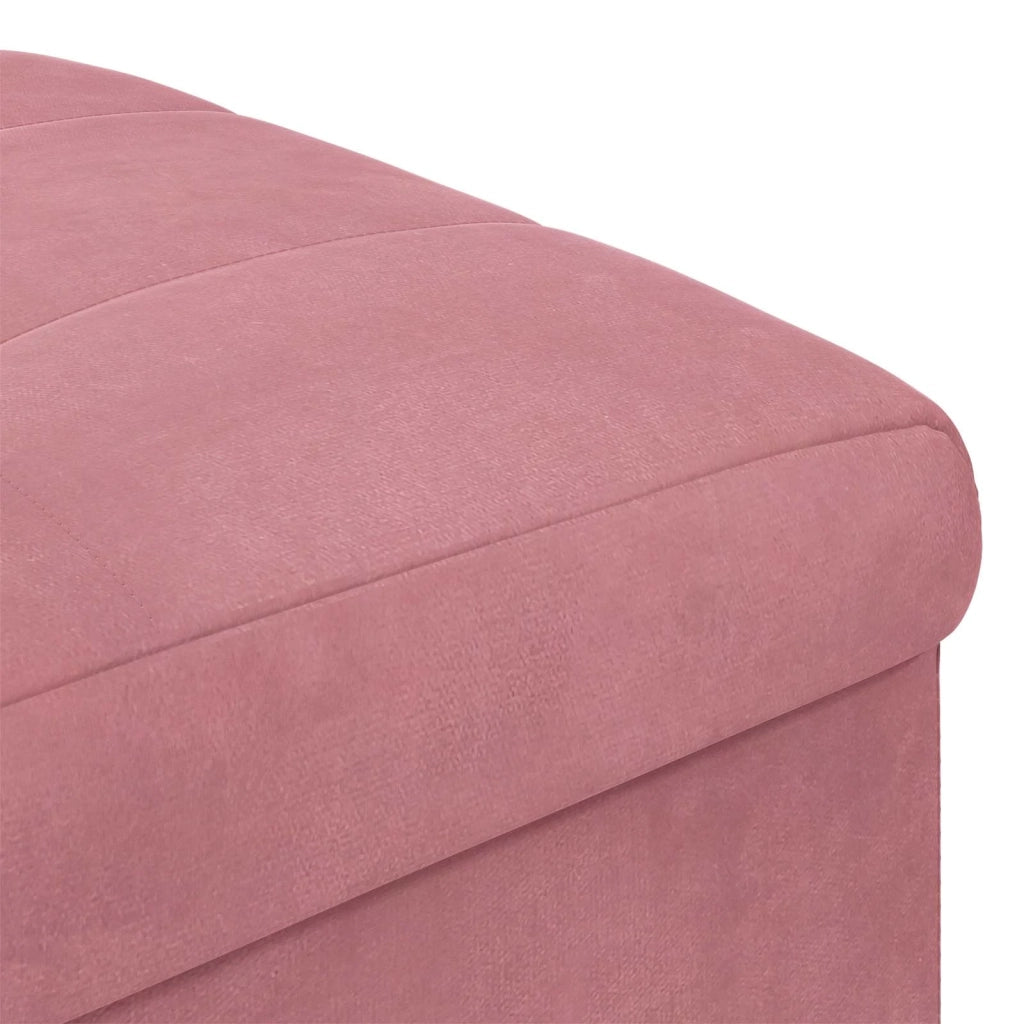 Pouf contenitore con cuscino Rosa 40 x 40 x 45 cm Velluto 876813