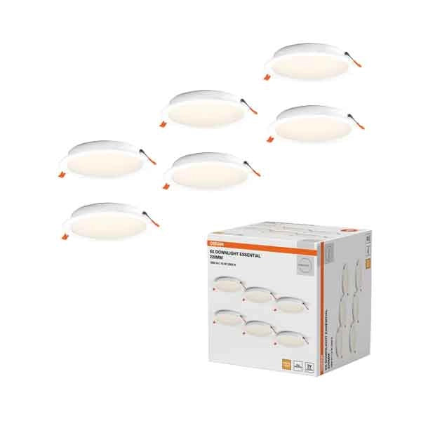 PANNELLO LED TONDO INCASSO 'ESSENTIAL' Ø 220 mm - 18W - 1900Lm - 4000K - Conf. 6 pezzi