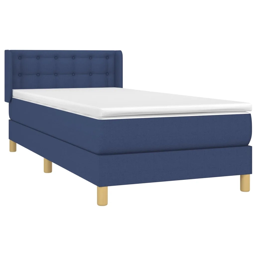 Giroletto a Molle con Materasso-Struttura Letto Blu 90x190 cm in Tessuto 626311