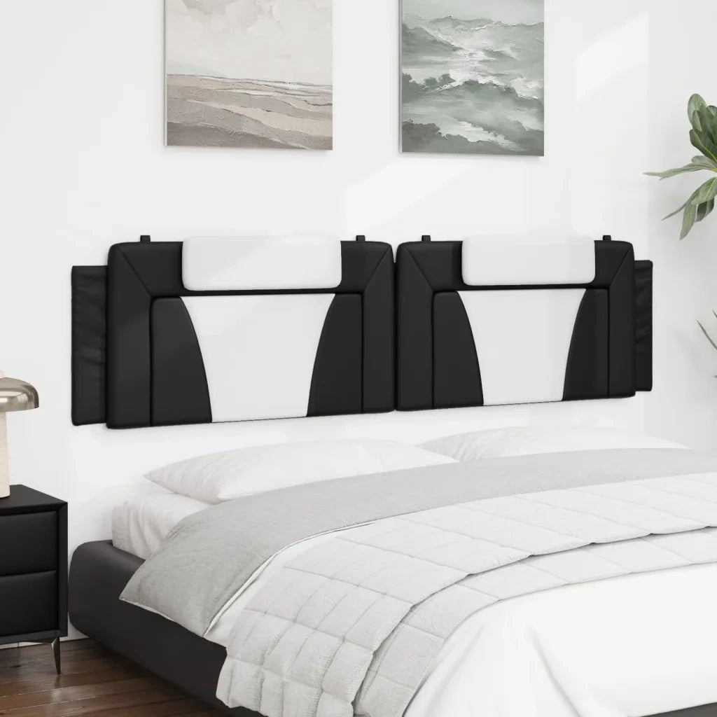 Cuscino Testiera Viana Nero e Bianco 193 cm in Similpelle 374826