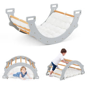 Arco da arrampicata 3 in 1 con cuscino morbido 81 x 50 x 38,5 cm favorisce l'equilibrio e le capacità motorie legno grigio 20_0010193