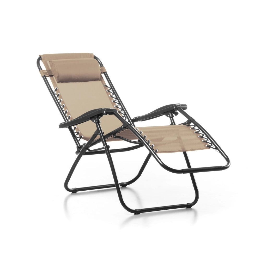 Sedia Sdraio da Giardino Gran Relax 88x65x110 cm in Textilene Beige