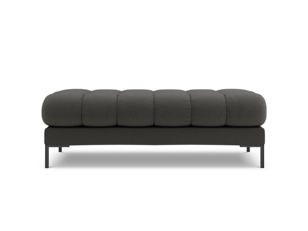 Cosmopolitan Design - Panca "Bali" 2 posti in tessuto strutturato grigio scuro 