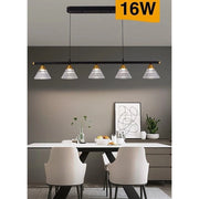 Trade Shop - Lampadario Led A Sospensione 16watt Nero Con 5 Luci 3 Colorazioni Di Luce A69-3c -