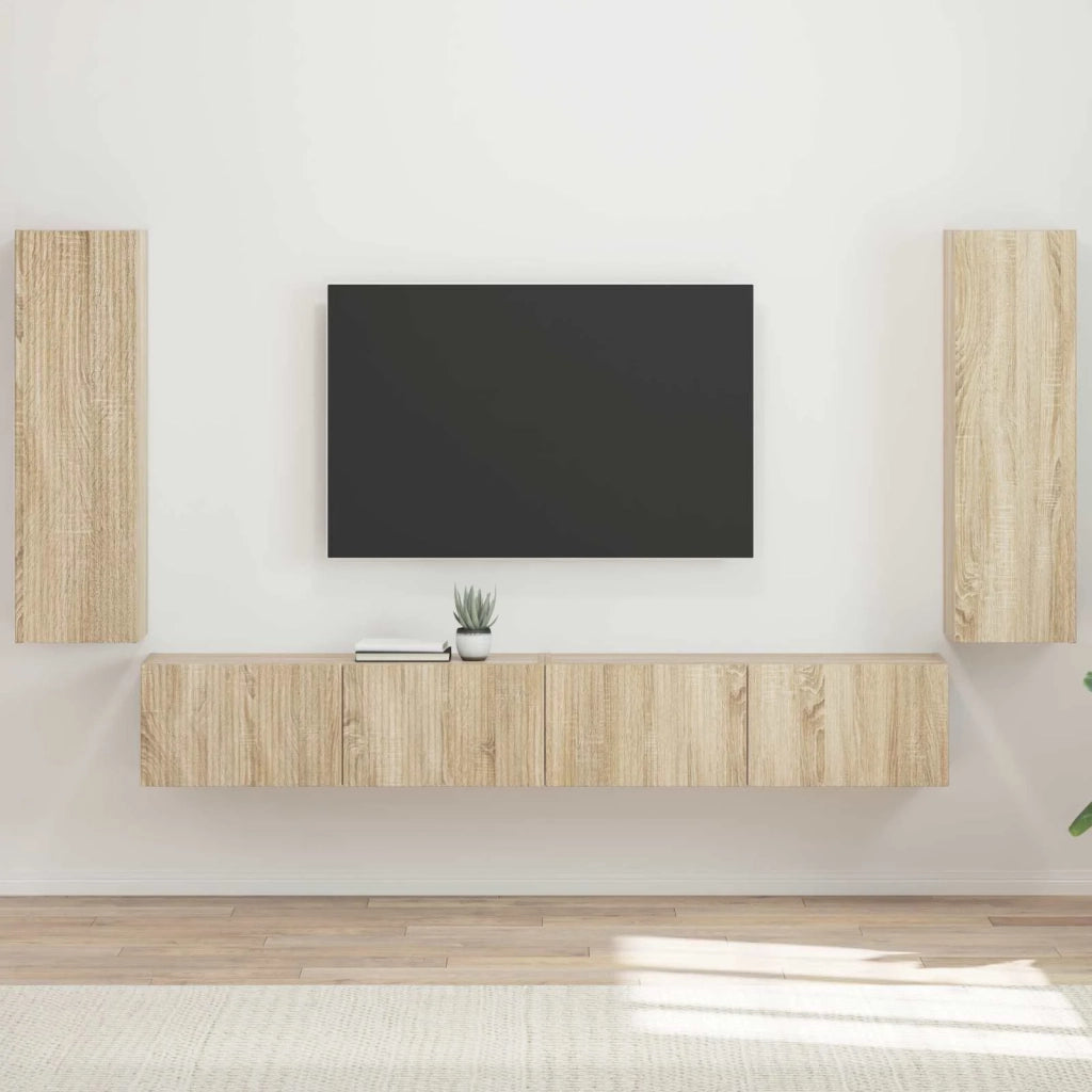 Set di Mobiletto da TV a Parete 4 pcs Rovere Sonoma 3408927
