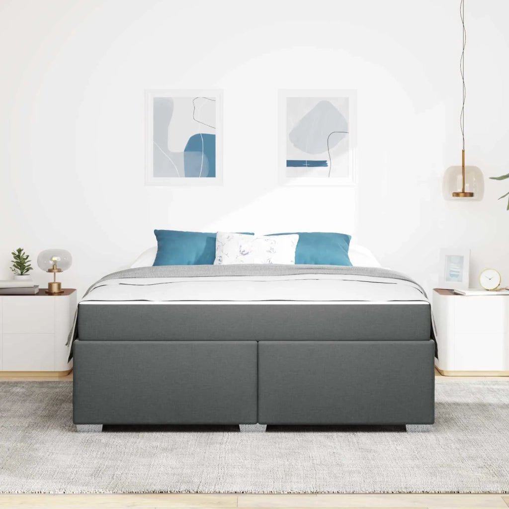 Struttura del letto Grigio scuro 180 x 200 cm Tessuto