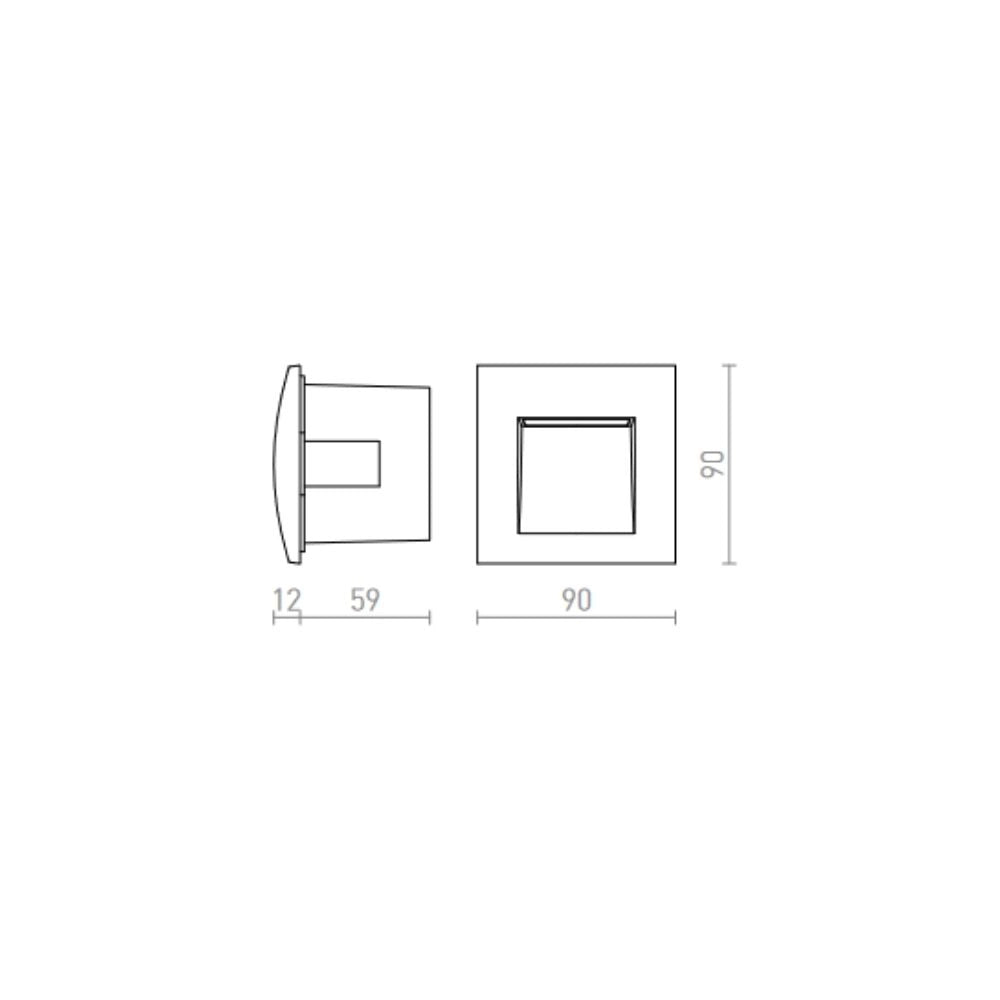 Faretto Plafoniera GORDIQ S da incasso grigio antracite 230V LED 1.5W IP65 3000K