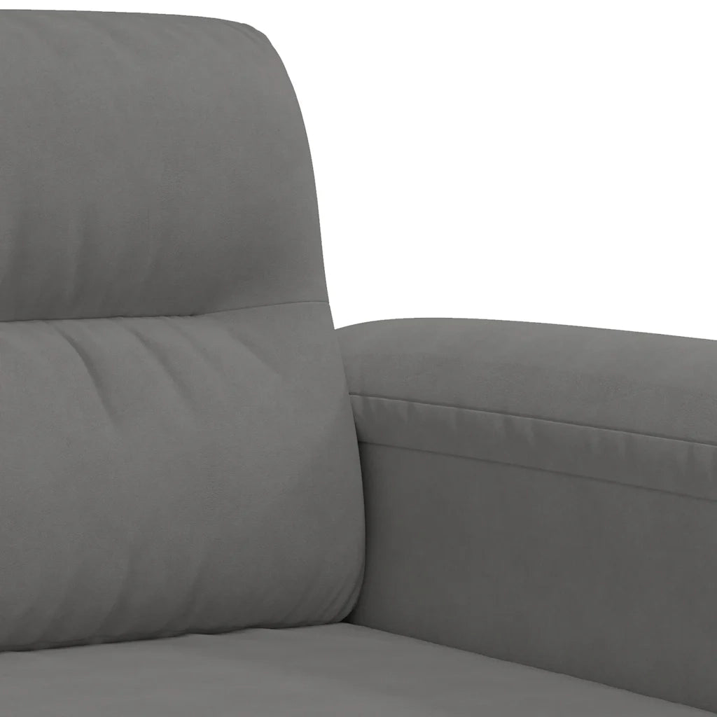 Divano a 2 Posti Grigio Scuro 120 cm in Tessuto Microfibra