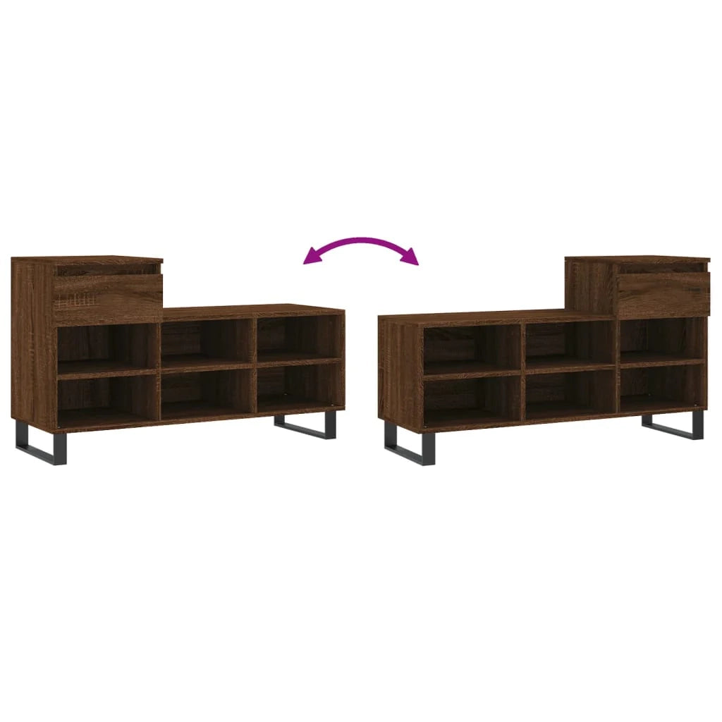 Scarpiera mobile contenitore per scarpe mobile per ingresso/corridoio/soggiorno 102 x 36 x 60 cm legno ingegnerizzato marrone 02_0021618