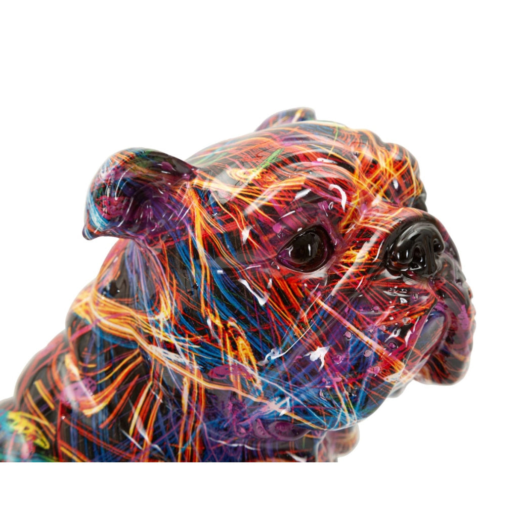 Scultura Bulldog, Multicolore, Poliresina, 21,5x15,5x21 cm