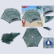 Trade Shop - Rete Da Pesca Pieghevole 6 Fori Nassa Trappola Pesci Granchi Gambero Ad Inganno -