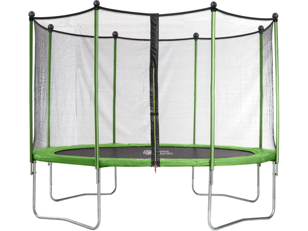 Trampolino tappeto elastico YOOPI - Ø 4.25 m - con rete, scala, telone e kit d'ancoraggio