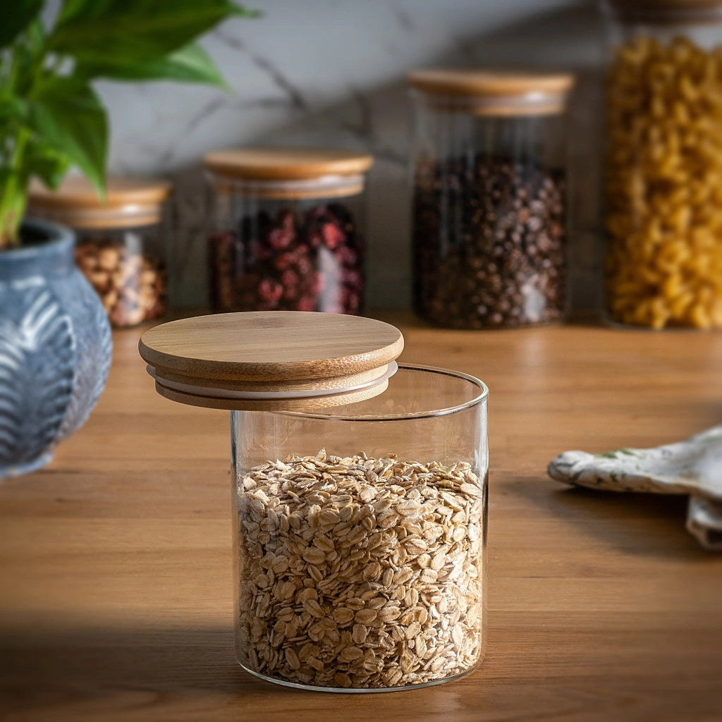 Contenitore per alimenti KADAX in vetro, barattolo per pasta e spezie sfuse con coperchio, 800 ml