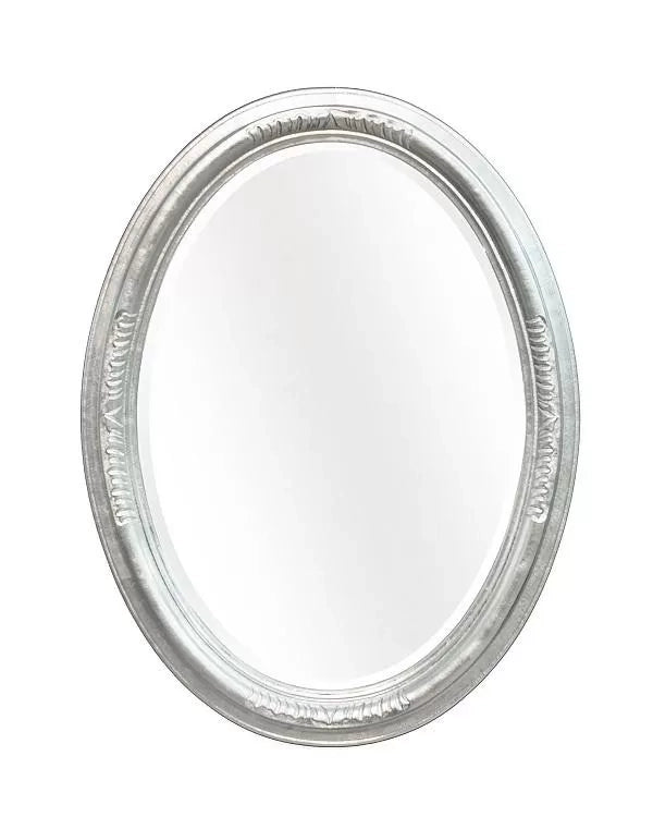 Mobili2g - specchiera in foglia argento brillante ovale- misure: l.73 x h.93 x p.5
