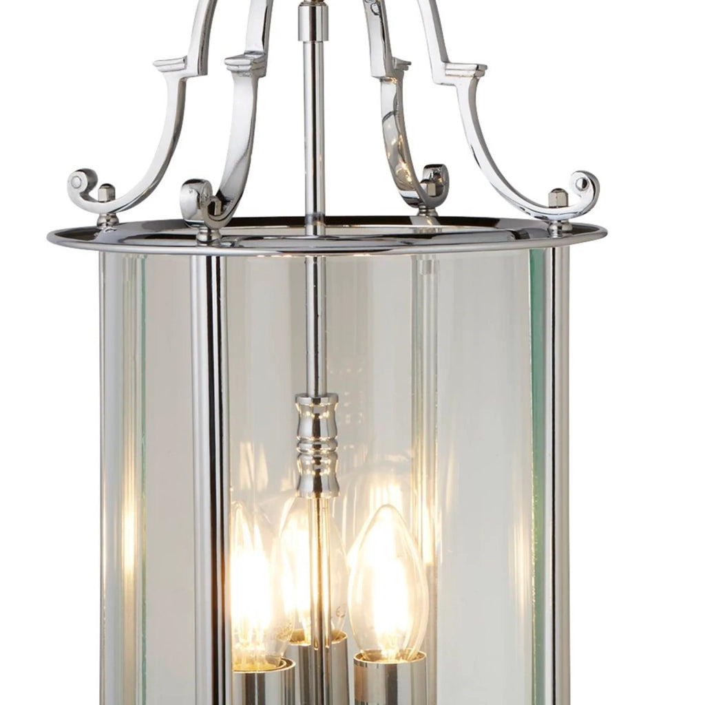 Lampadario Industrial-Nordico Balls Adjustable Cromo Vetro 3 Luci E14